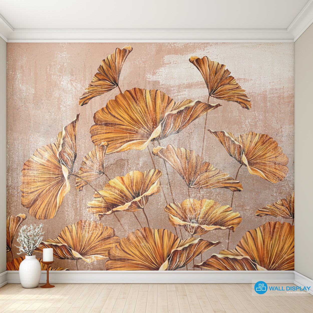 Gilded Leaves Wall Mural in Dubai, Abu dhabi and All UAE