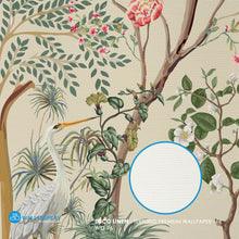 Load image into Gallery viewer, chinoiserie wall mural, floral botanical wallpaper, luxury wall mural, nature inspired wallpaper in Dubai, Abu dhabi , UAE