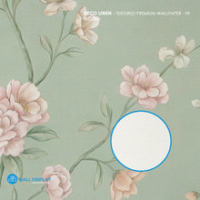Load image into Gallery viewer, chinoiserie wall mural, sage green wallpaper, floral bird mural, classic botanical wallpaper