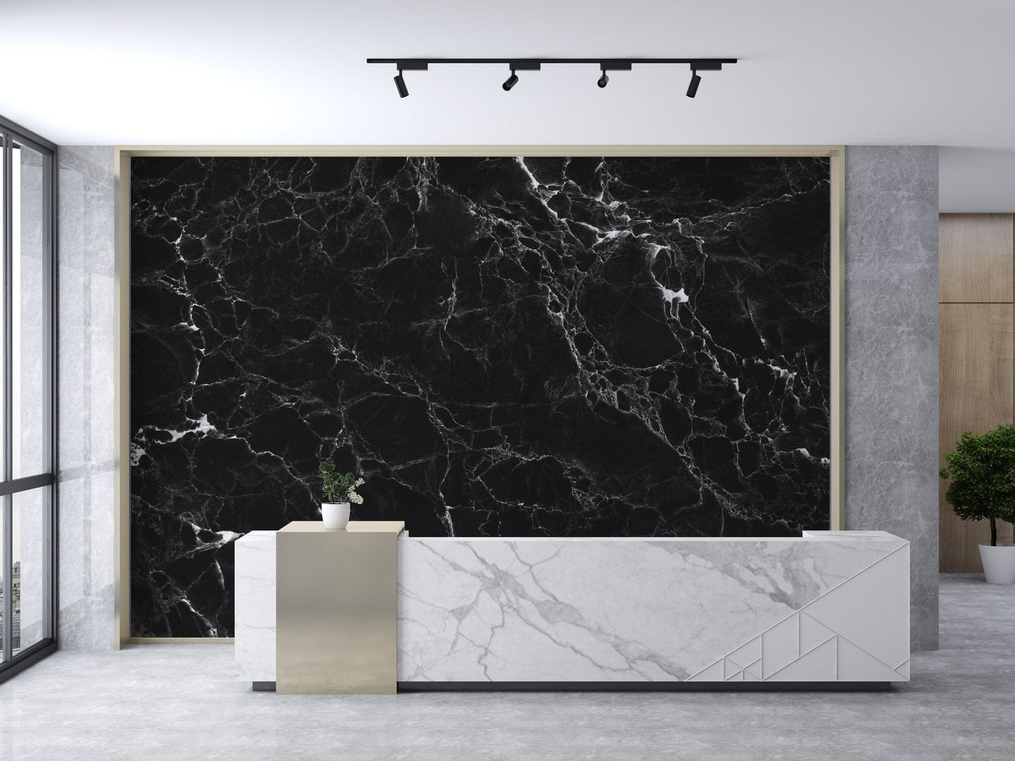 Black Marble - Wall Mural walldisplay wallpaper-dubai