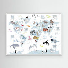 Load image into Gallery viewer, Playful World Map Animals by Carla Daly