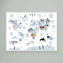 Load image into Gallery viewer, Playful World Map Animals by Carla Daly