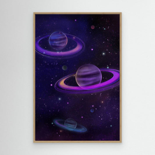Vibrant Ringed Planets by Xuan Thai