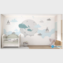 Load image into Gallery viewer, Whales Whispers - Kids Wallpaper walldisplay wallpaper-dubai