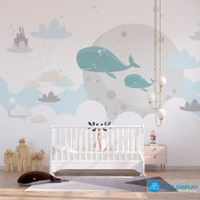 Load image into Gallery viewer, Whales Whispers - Kids Wallpaper walldisplay wallpaper-dubai