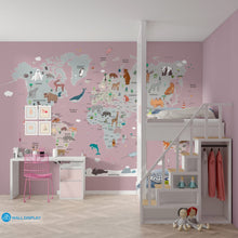 Load image into Gallery viewer, World Explorer Map - Kids Wallpaper walldisplay wallpaper-dubai