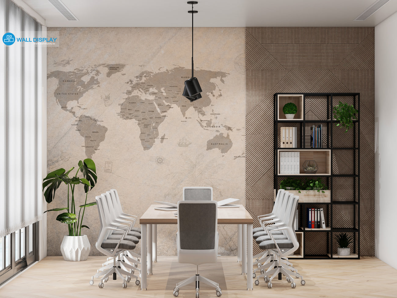 Vintage World Map wall mural in Dubai, Abu Dhabi and all UAE