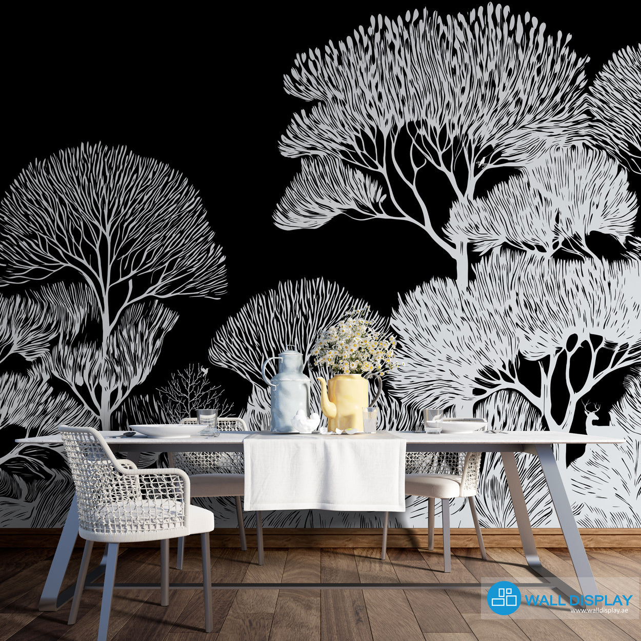 Monochrome Groves Wall Mural in Dubai, Abu Dhabi and all UAE