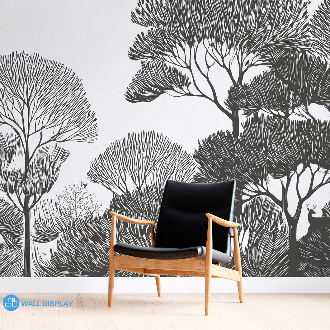 Monochrome Groves Wall Mural in Dubai, Abu Dhabi and all UAE