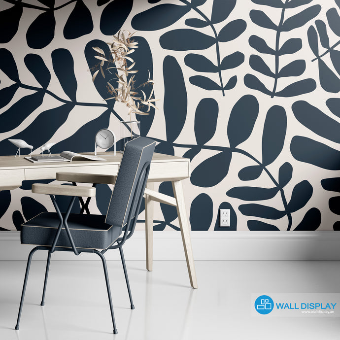 Abstract Modern Leaves Pattern Wallpaper in dubai, Abu Dhabi and all UAE