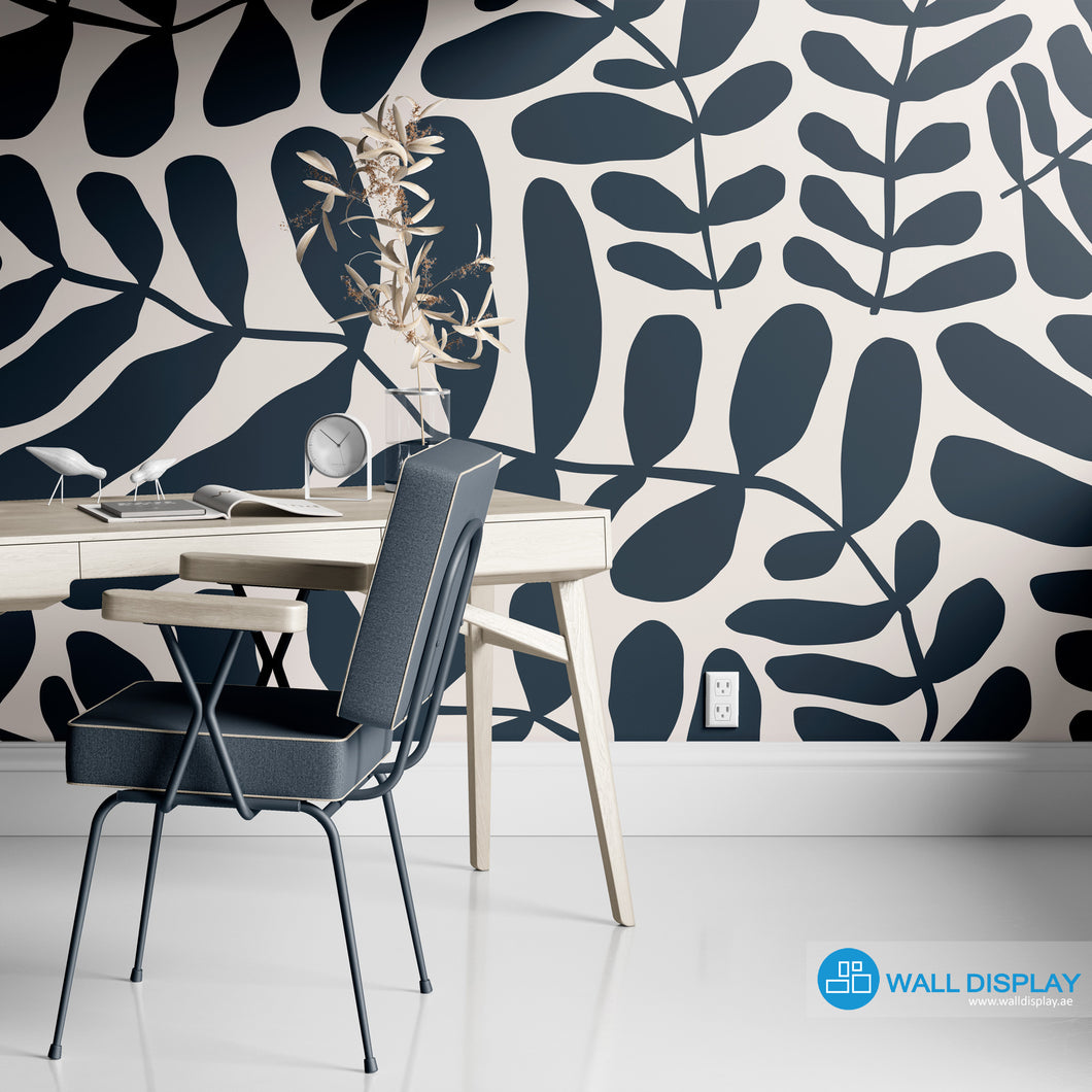Abstract Modern Leaves Pattern Wallpaper in dubai, Abu Dhabi and all UAE