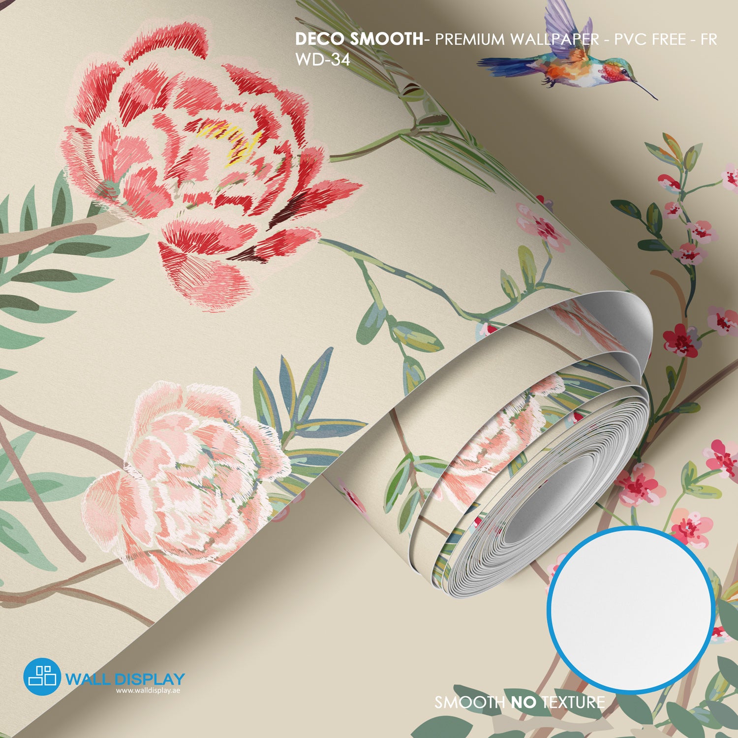 chinoiserie wall mural, floral botanical wallpaper, luxury wall mural, nature inspired wallpaper in Dubai, Abu dhabi , UAE