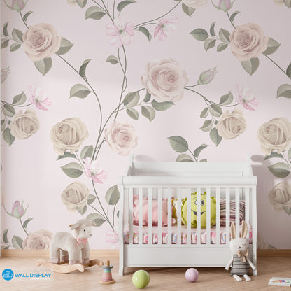 Blush Roses Floral Wallpaper in Dubai, Abu dhabi and All UAE