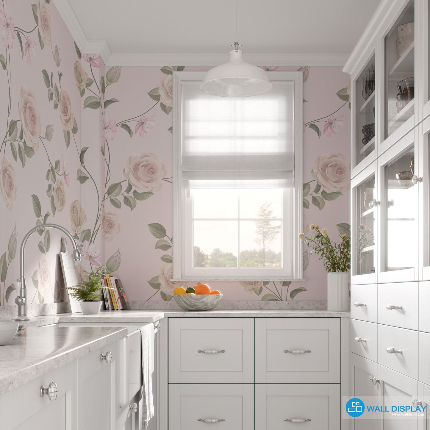 Blush Roses Floral Wallpaper in Dubai, Abu dhabi and All UAE