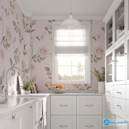Blush Roses Floral Wallpaper in Dubai, Abu dhabi and All UAE