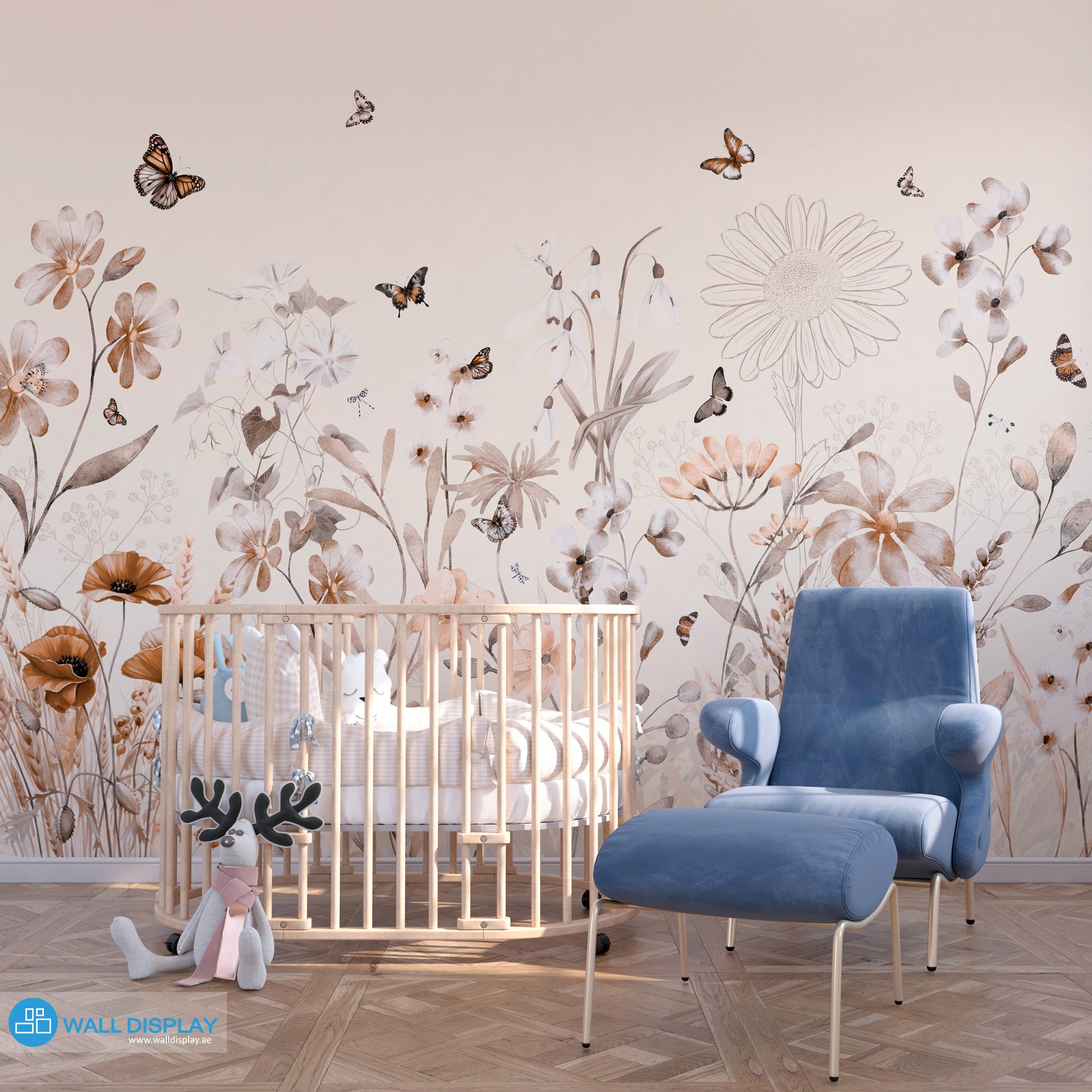 Butterflies Meadow Kids Wallpaper in Dubai, Abu dhabi and All UAE