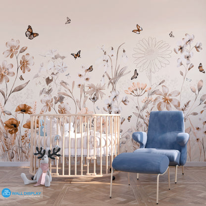 Butterflies Meadow Kids Wallpaper in Dubai, Abu dhabi and All UAE