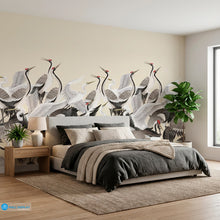Load image into Gallery viewer, Crane Dance Wall Mural in Dubai, Abu dhabi and All UAE
