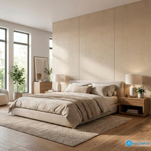 Load image into Gallery viewer, Deco Linen Beige Textured Wallpaper with premium linen-look texture for modern interiors
