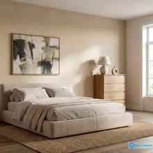 Load image into Gallery viewer, Deco Linen Beige Textured Wallpaper with premium linen-look texture for modern interiors
