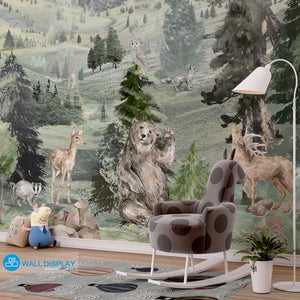 Forest Friends II Mural Kids Wallpaper in Dubai, Abu dhabi and All UAE