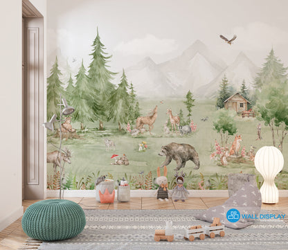 Forest Friends Mural - Kids Wallpaper in Dubai, Abu dhabi and All UAE