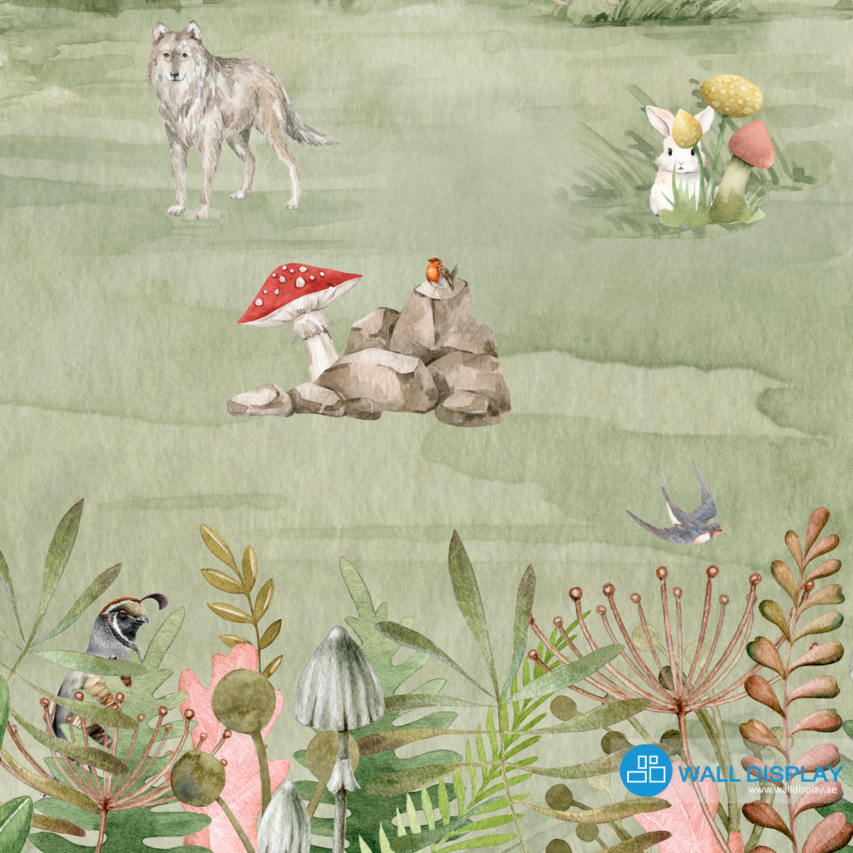 Forest Friends Mural - Kids Wallpaper in Dubai, Abu dhabi and All UAE