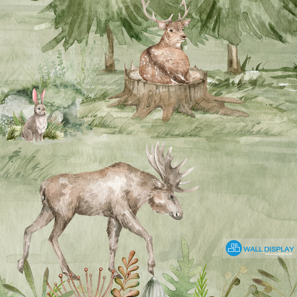Forest Friends Mural - Kids Wallpaper in Dubai, Abu dhabi and All UAE