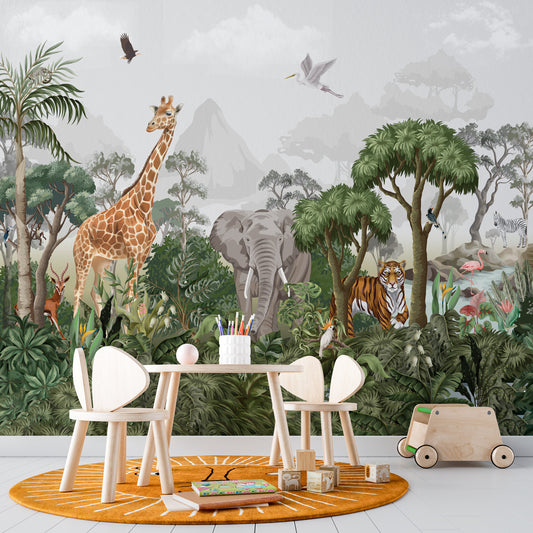 Jungle IV Kids Wallpaper in dubai, Abu Dhabi and all UAE