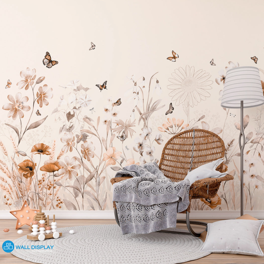 Butterflies Meadow Kids Wallpaper in Dubai, Abu dhabi and All UAE