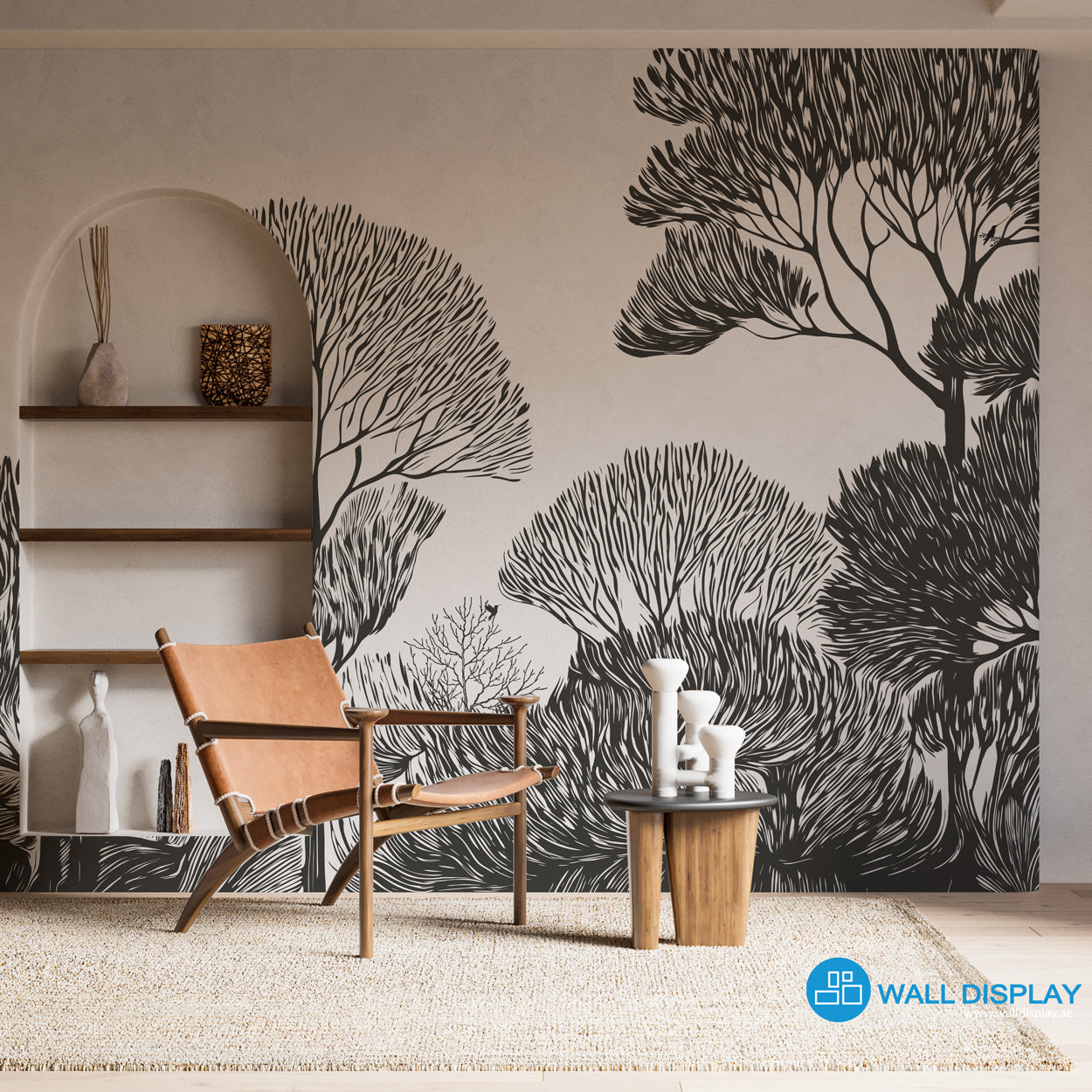 Monochrome Groves Wall Mural in Dubai, Abu Dhabi and all UAE