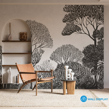 Monochrome Groves Wall Mural in Dubai, Abu Dhabi and all UAE