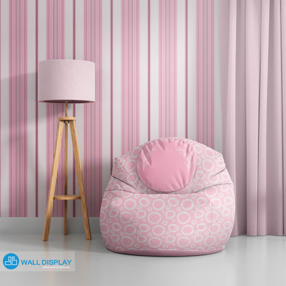Stripes pattern wallpaper with vertical blue, grey, beige, and neutral lines for kids room, nursery, bedroom, playroom, and feature wall interiors.
