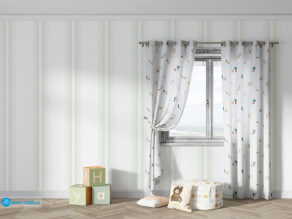 Timeless Linen Stripe Wallpaper with classic vertical stripe pattern and soft linen-inspired finish for elegant interior walls