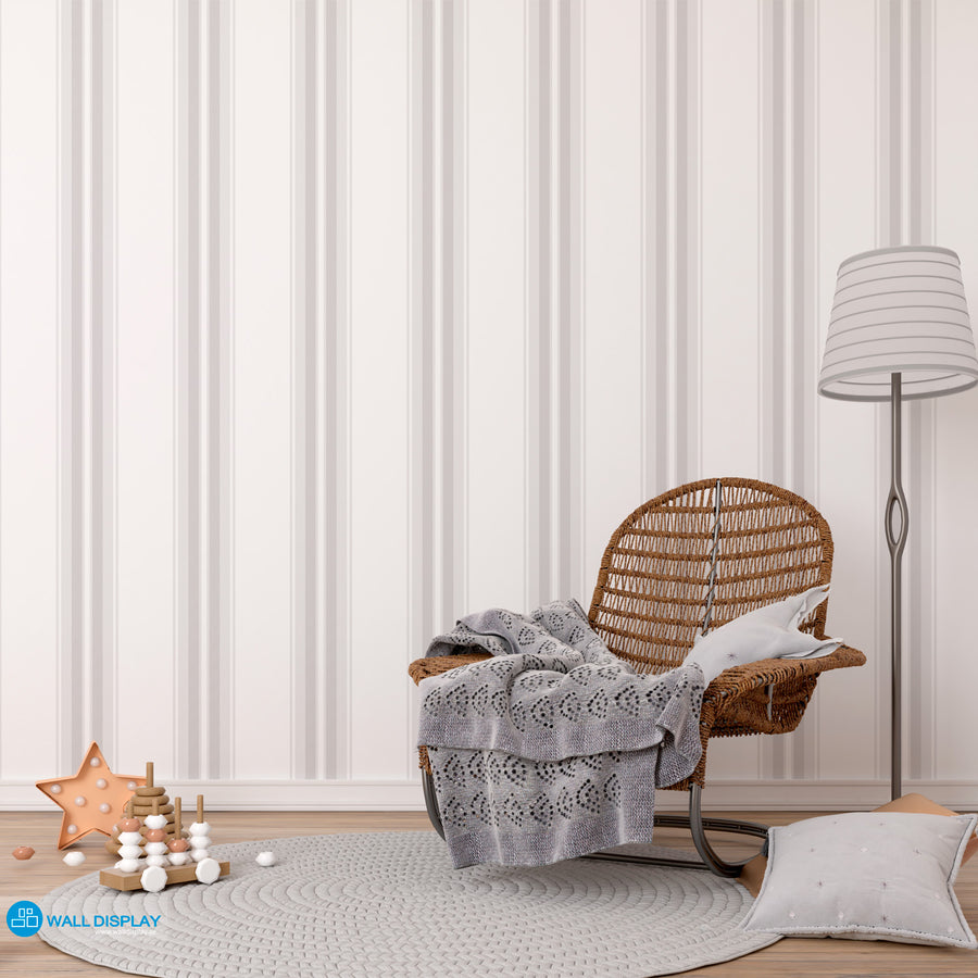 Timeless Linen Stripe Wallpaper with classic vertical stripe pattern and soft linen-inspired finish for elegant interior walls