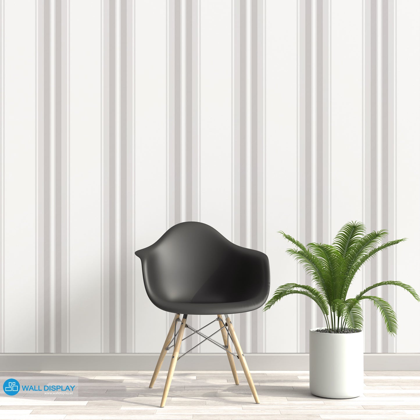 Timeless Linen Stripe Wallpaper with classic vertical stripe pattern and soft linen-inspired finish for elegant interior walls