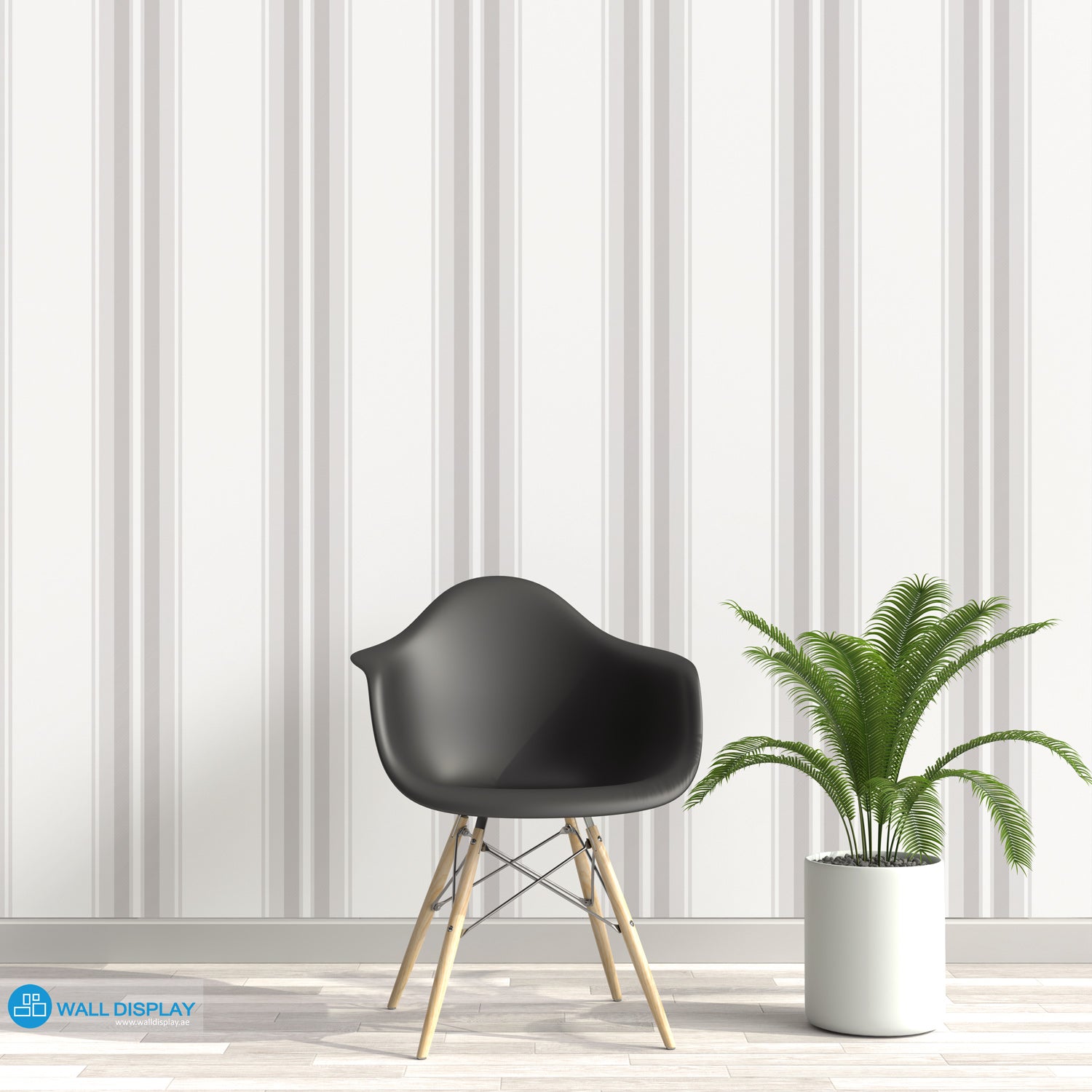 Timeless Linen Stripe Wallpaper with classic vertical stripe pattern and soft linen-inspired finish for elegant interior walls