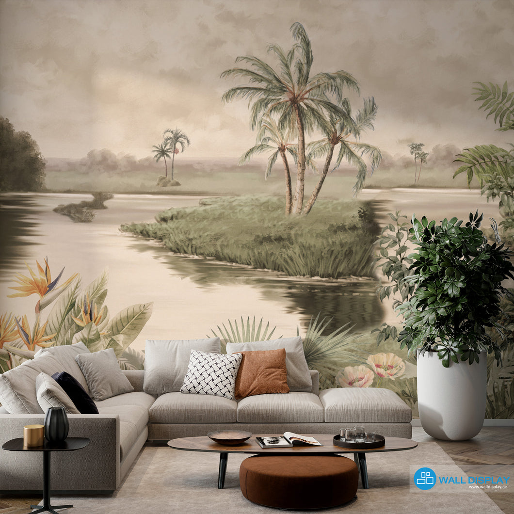 Verdant Riverside Wall Mural in Dubai, Abu dhabi and All UAE