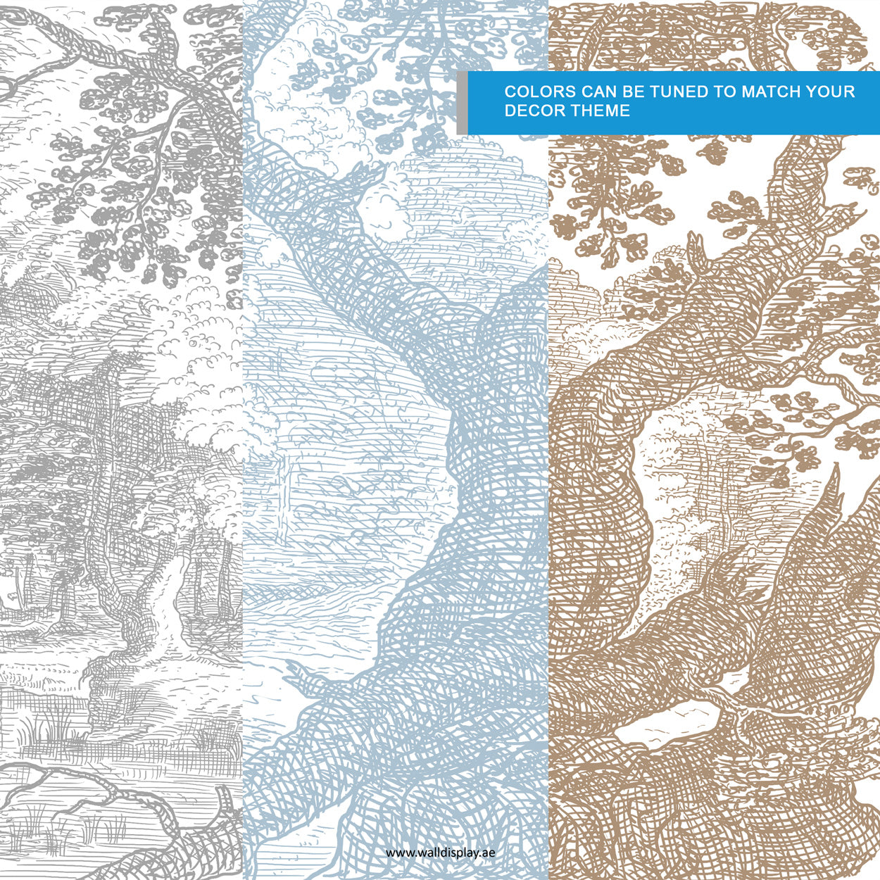 Vintage Woodland Wallpaper Mural for Elegant Interiors dubai Abu Dhabi 