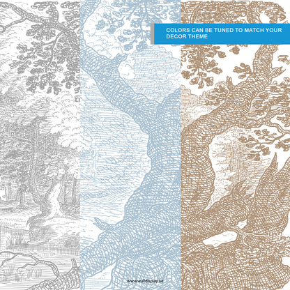 Vintage Woodland Wallpaper Mural for Elegant Interiors dubai Abu Dhabi 