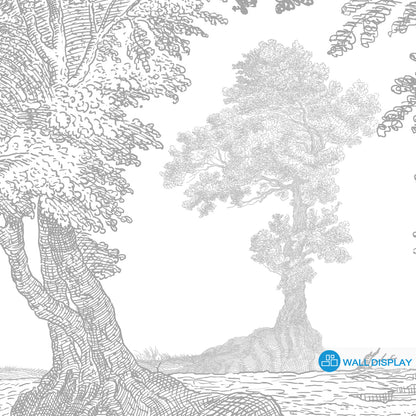 Vintage Woodland Wallpaper Mural for Elegant Interiors dubai Abu Dhabi 