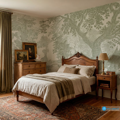 Vintage Woodland Wallpaper Mural for Elegant Interiors dubai Abu Dhabi 
