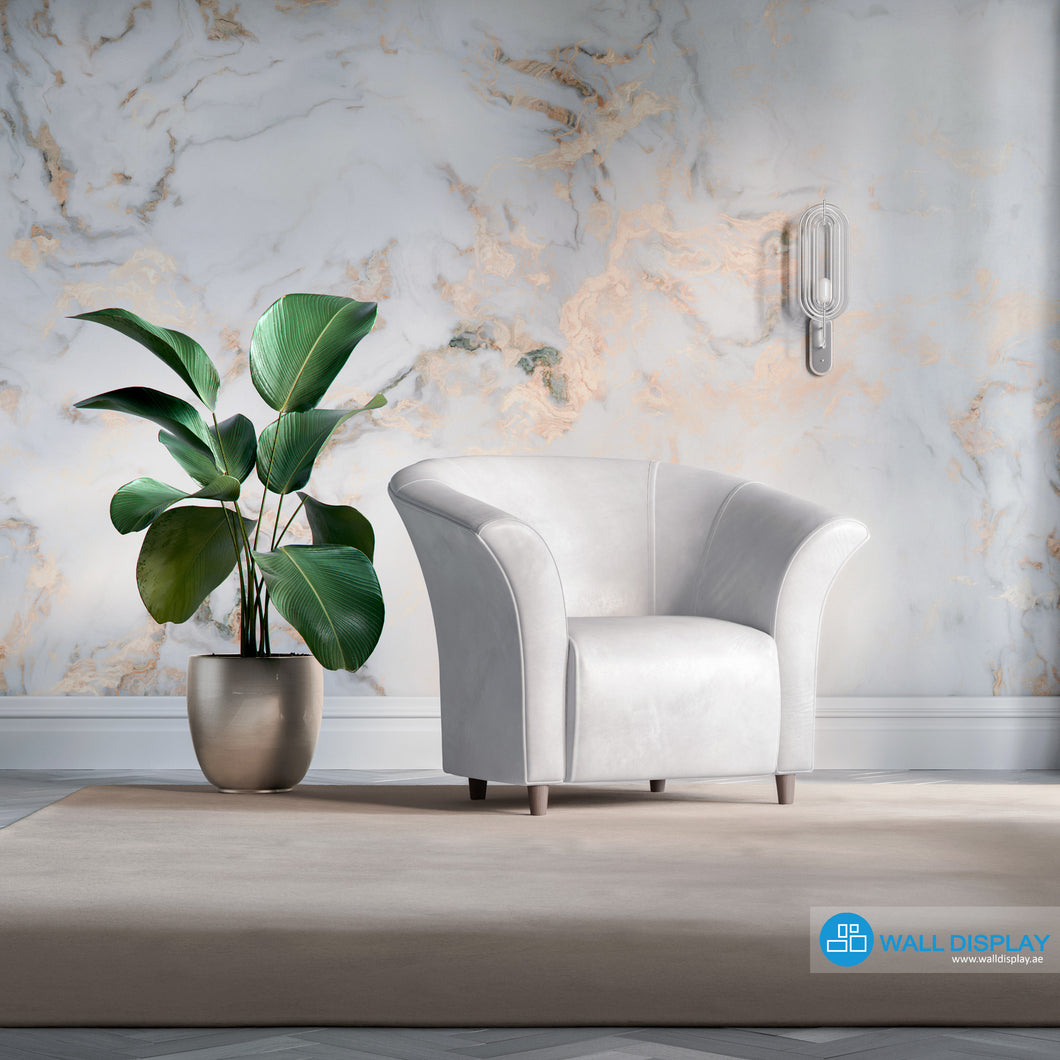 White Gold Marble Wallpaper in Dubai, Abu dhabi and All UAE