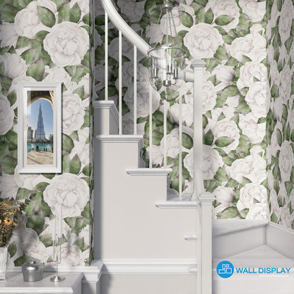 White Roses Floral Wallpaper in Dubai, Abu dhabi and All UAE