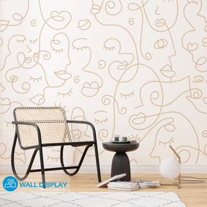Abstract one line art II - Pattern Wallpaper in Dubai and Abu Dhabi