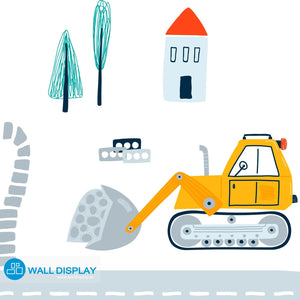 Big Construction Cars I - Kids Wallpaper walldisplay wallpaper-dubai