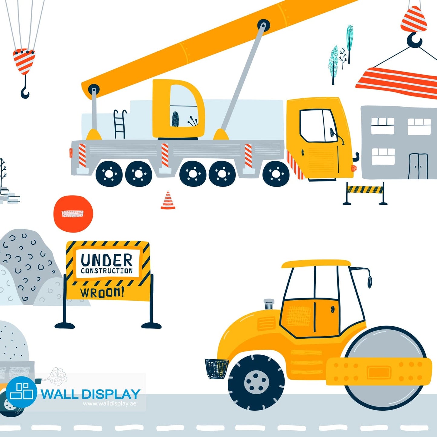 Big Construction Cars I - Kids Wallpaper walldisplay wallpaper-dubai