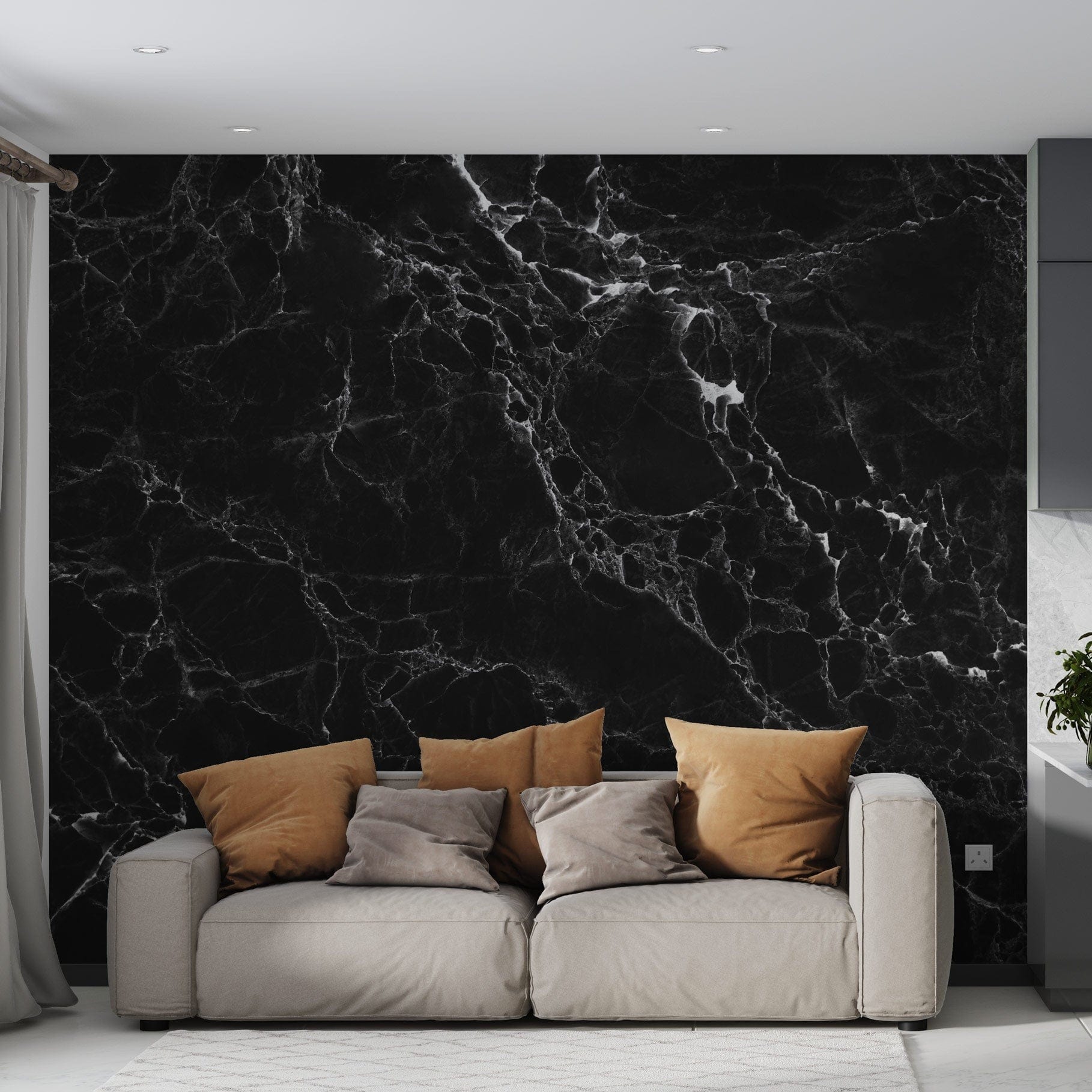 Black Marble - Wall Mural walldisplay wallpaper-dubai