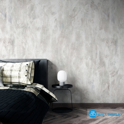 Concrete texture wallpaper with grey cement plaster effect for modern industrial living room, office, studio, and feature wall interiors.