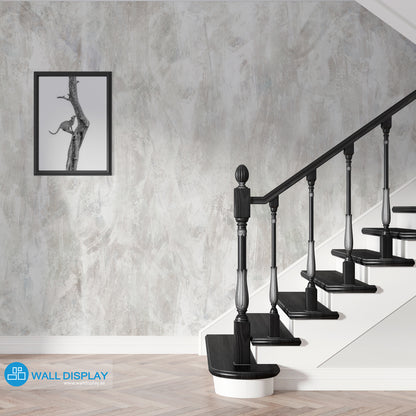 Concrete texture wallpaper with grey cement plaster effect for modern industrial living room, office, studio, and feature wall interiors.